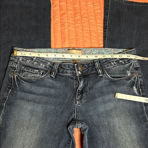 Paige Womens Jeans Laurel Canyon Low Rise Boot Cut distressed Med Blue Size 28 - Picture 10 of 16